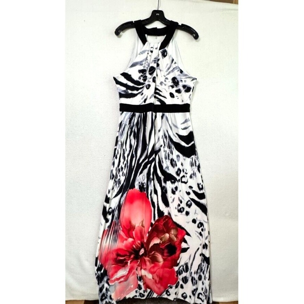 Animal Print + Floral Halter Maxi Dress Size‎ 14 Summer Wedding Cocktail Party